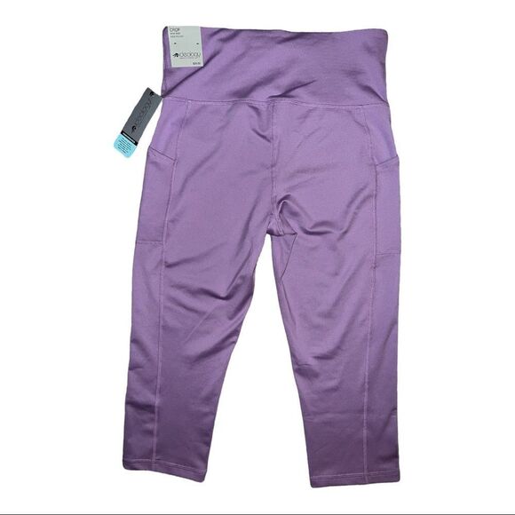 Ideology Rhapsody Purple Compression High Rise Side Pocket Cropped Leggings NWT - Picture 3 of 9